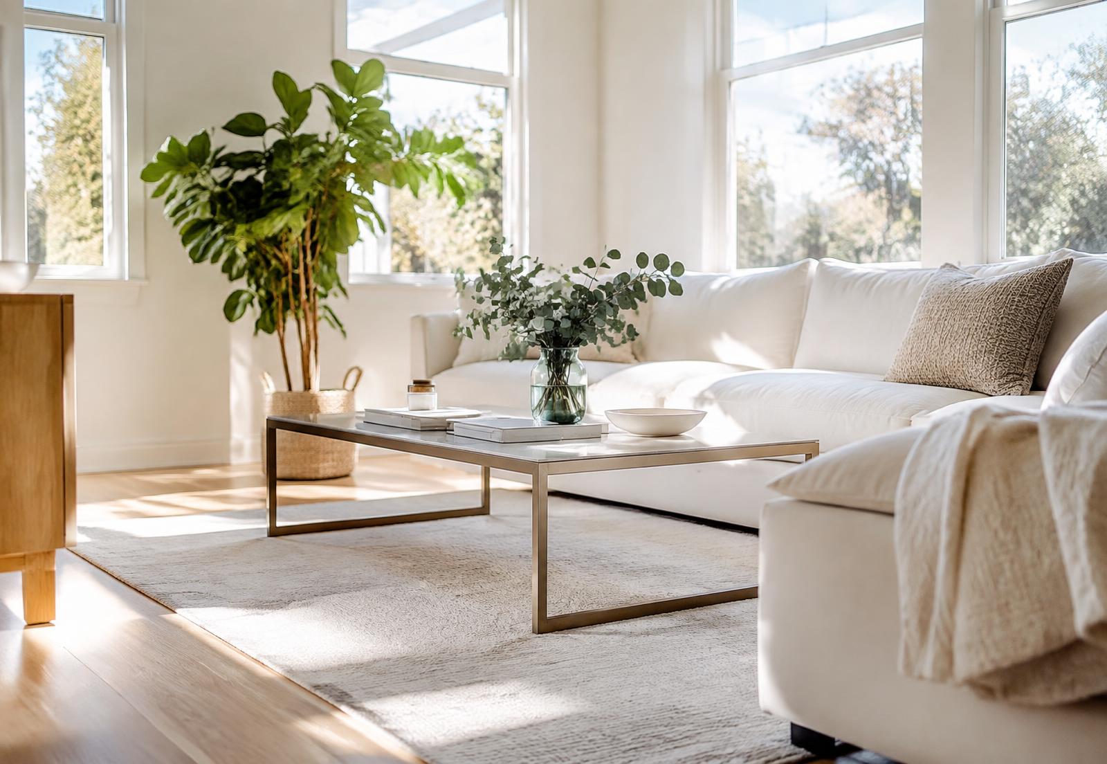 Bright freshly cleaned living room
